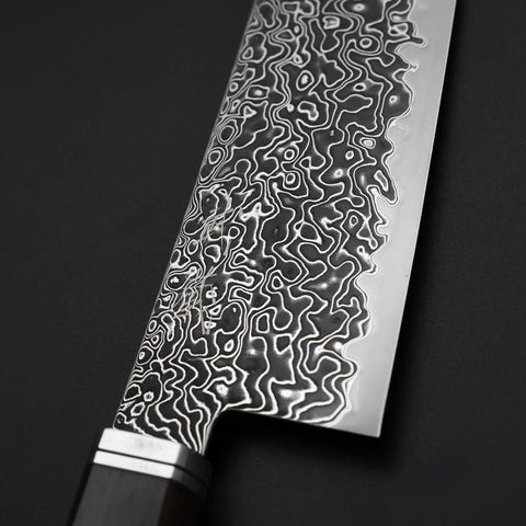 Gyuto SG-2 Black Nickel Damascus Western Ebony Handle 210mm (8.3”)-[Musashi]-[Japanese-Kitchen-Knives]