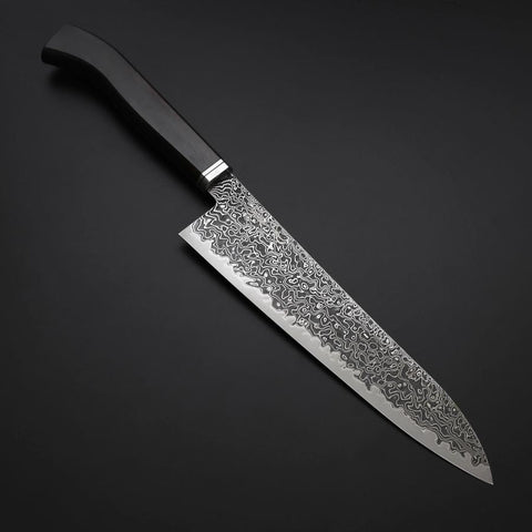 Gyuto SG-2 Black Nickel Damascus Western Ebony Handle 210mm (8.3”)-[Musashi]-[Japanese-Kitchen-Knives]