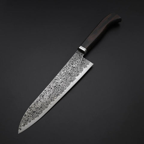 Gyuto SG-2 Black Nickel Damascus Western Ebony Handle 210mm-[Musashi]-[Japanese-Kitchen-Knives]