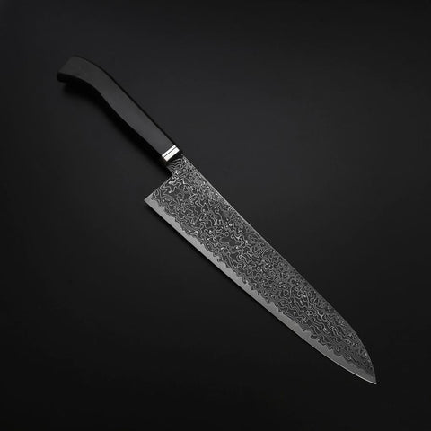 Gyuto SG-2 Black Nickel Damascus Western Ebony Handle 240mm (9.4”)-[Musashi]-[Japanese-Kitchen-Knives]