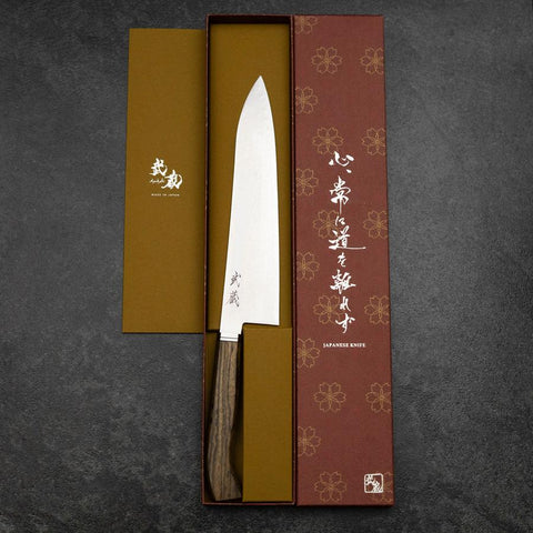 Gyuto SG-2 Damascus Western Golden Ebony Handle 210mm (8.3”)-[Musashi]-[Japanese-Kitchen-Knives]