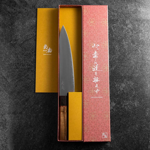 Gyuto SG-2 Polished Ovangkol Handle 210mm (8.3”)-[Musashi]-[Japanese-Kitchen-Knives]