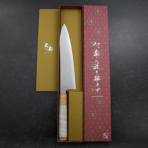 Gyuto SG-2 Polished Yellow Maple Handle 210mm (8.3”)-[Musashi]-[Japanese-Kitchen-Knives]