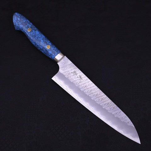 Gyuto SG-2 Tsuchime Turquoise Blue Handle 210mm