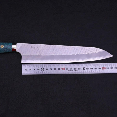 Gyuto SG-2 Tsuchime Turquoise Green Handle 240mm
