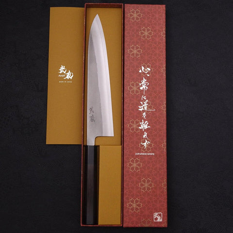 Gyuto SKD11 Nashiji Mango de Ébano con Cuerno de Búfalo 240mm