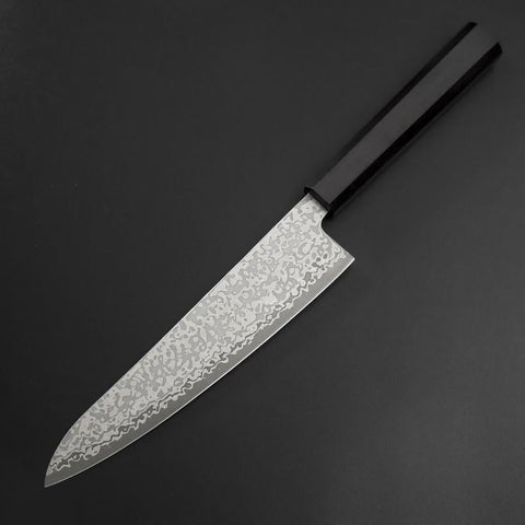 Gyuto SLD Black Damascus Ebony Handle 195mm-[Musashi]-[Japanese-Kitchen-Knives]