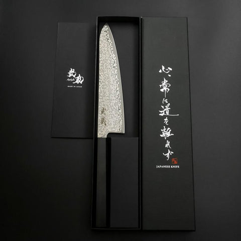 Gyuto SLD Black Damascus Ebony Handle 195mm-[Musashi]-[Japanese-Kitchen-Knives]