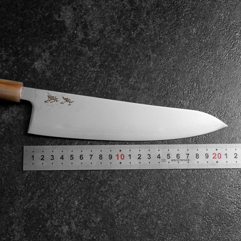 Gyuto SLD Mirror Buffalo Dark Pink Maple Handle 210mm (8.3”)-[Musashi]-[Japanese-Kitchen-Knives]
