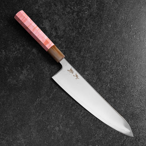 Gyuto SLD Mirror Buffalo Dark Pink Maple Handle 210mm (8.3”)-[Musashi]-[Japanese-Kitchen-Knives]