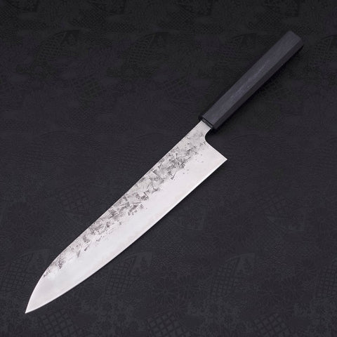 Gyuto SLD Nashiji Washi Dark Blue Urushi Handle 240mm-[Musashi]-[Japanese-Kitchen-Knives]
