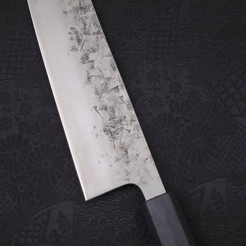 Gyuto SLD Nashiji Washi Dark Blue Urushi Handle 240mm-[Musashi]-[Japanese-Kitchen-Knives]