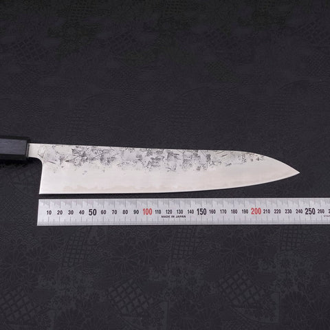Gyuto SLD Nashiji Washi Dark Blue Urushi Handle 240mm-[Musashi]-[Japanese-Kitchen-Knives]