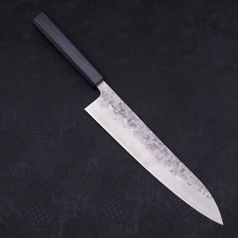Gyuto SLD Nashiji Washi Dark Blue Urushi Handle 240mm-[Musashi]-[Japanese-Kitchen-Knives]