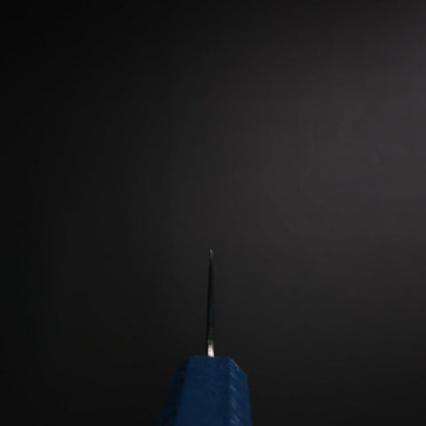 Gyuto SLD Wave Nickel Damascus Blue Urushi Handle 180mm (7”)-[Musashi]-[Japanese-Kitchen-Knives]