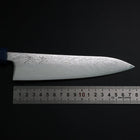 Gyuto SLD Wave Nickel Damascus Blue Urushi Handle 180mm-[Musashi]-[Japanese-Kitchen-Knives]
