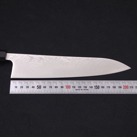 Gyuto SLD Damasco Níquel Ondulado Mango de Ébano con Cuerno de Búfalo 210 mm