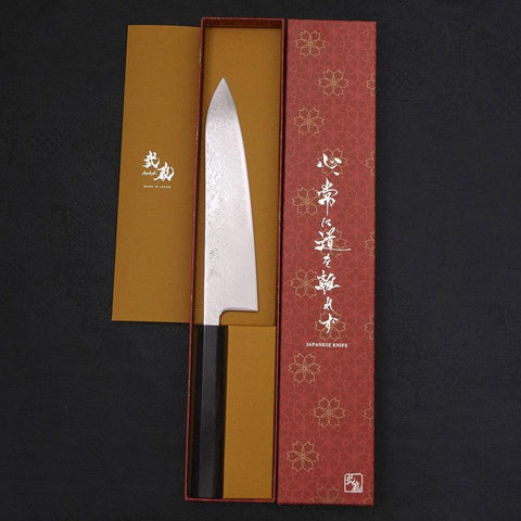 Gyuto SLD Damasco Níquel Ondulado Mango de Ébano con Cuerno de Búfalo 210 mm