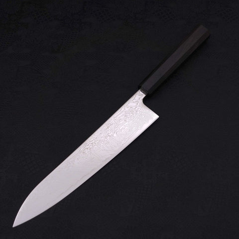Gyuto SLD Damasco Níquel Ondulado Mango de Ébano con Cuerno de Búfalo 240mm
