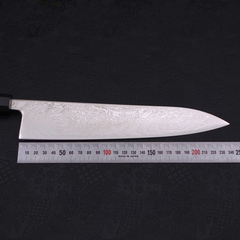 Gyuto SLD Damasco Níquel Ondulado Mango de Ébano con Cuerno de Búfalo 240mm