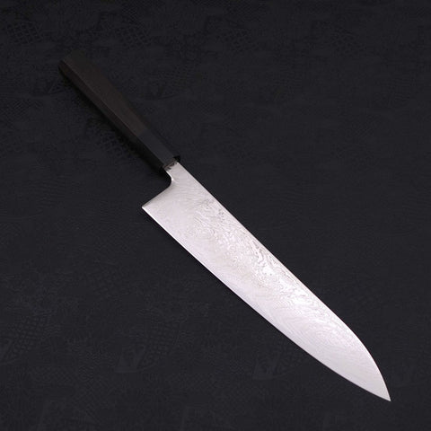 Gyuto SLD Damasco Níquel Ondulado Mango de Ébano con Cuerno de Búfalo 240mm