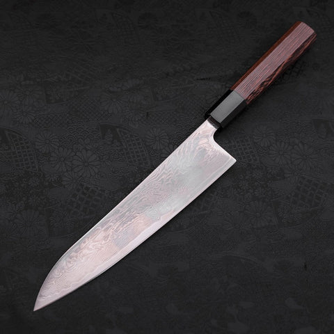Gyuto SLD Damasco Níquel Ondulado Mango de Wengué con Cuerno de Búfalo 210 mm