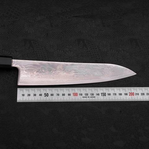 Gyuto SLD Damasco Níquel Ondulado Mango de Wengué con Cuerno de Búfalo 210 mm