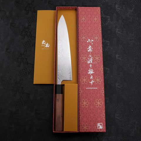 Gyuto SLD Damasco Níquel Ondulado Mango de Nogal 240 mm
