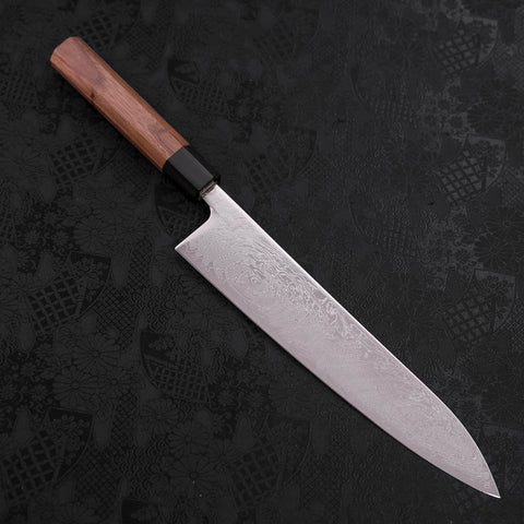 Gyuto SLD Wave Nickel Damascus Walnut Handle 240mm-[Musashi]-[Japanese-Kitchen-Knives]