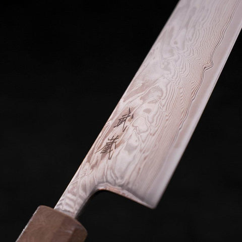 Gyuto SLD Wave Nickel Damascus White Urushi Handle 210mm (8.3”)-[Musashi]-[Japanese-Kitchen-Knives]