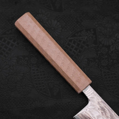 Gyuto SLD Wave Nickel Damascus White Urushi Handle 210mm (8.3”)-[Musashi]-[Japanese-Kitchen-Knives]