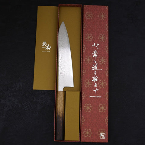 Gyuto SLD Damasco Níquel Ondulado Mango Yaki Urushi 210 mm