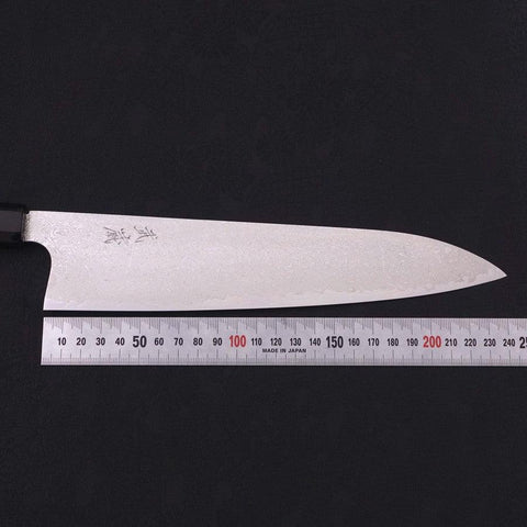 Gyuto Silver Steel #3 Damasco Mango de Ébano con Cuerno de Búfalo 240mm