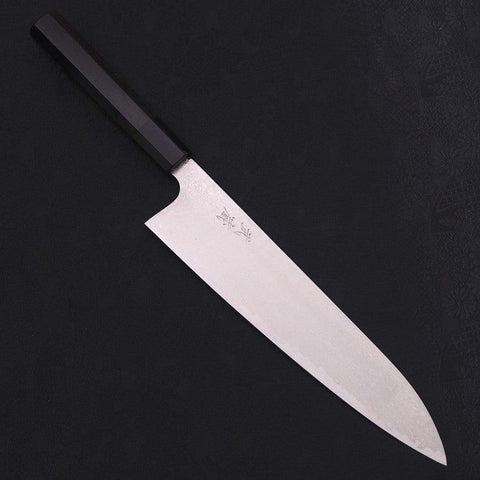 Gyuto Silver Steel #3 Damasco Mango de Ébano con Cuerno de Búfalo 240mm