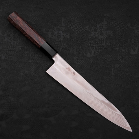 Gyuto Silver Steel #3 Damascus Buffalo Wenge Handle 210mm-[Musashi]-[Japanese-Kitchen-Knives]