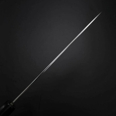 Gyuto Silver Steel #3 Mirror Honyaki Buffalo Ebony Handle 210mm (8.3”)-[Musashi]-[Japanese-Kitchen-Knives]