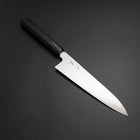 Gyuto Silver Steel #3 Mirror Honyaki Buffalo Ebony Handle 210mm (8.3”)-[Musashi]-[Japanese-Kitchen-Knives]