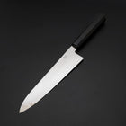 Gyuto Silver Steel #3 Mirror Honyaki Buffalo Ebony Handle 240mm (9.4”)-[Musashi]-[Japanese-Kitchen-Knives]