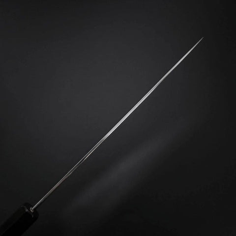 Gyuto Silver Steel #3 Mirror Honyaki Buffalo Ebony Handle 240mm (9.4”)-[Musashi]-[Japanese-Kitchen-Knives]