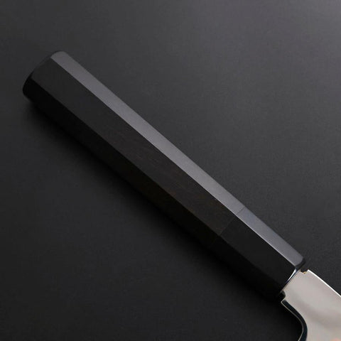 Gyuto Silver Steel #3 Mirror Honyaki Buffalo Ebony Handle 240mm (9.4”)-[Musashi]-[Japanese-Kitchen-Knives]