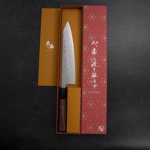 Gyuto Silver Steel #3 Nashiji Buffalo Walnut Handle 210mm (8.3”)