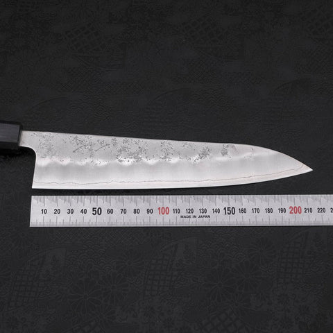 Gyuto Silver Steel #3 Nashiji Mango Urushi Azul Oscuro 210mm