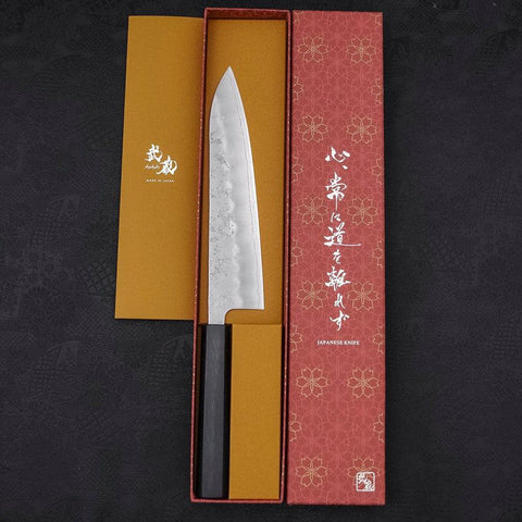 Gyuto Silver Steel #3 Nashiji Mango Urushi Azul Oscuro 210mm