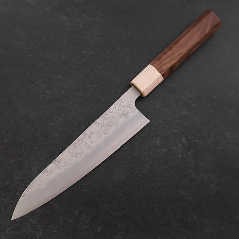 Gyuto Silver Steel #3 Nashiji Maple Walnut Handle 180mm-[Musashi]-[Japanese-Kitchen-Knives]