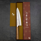 Gyuto Silver Steel #3 Nashiji Olive Handle 210mm (8.3”)-[Musashi]-[Japanese-Kitchen-Knives]