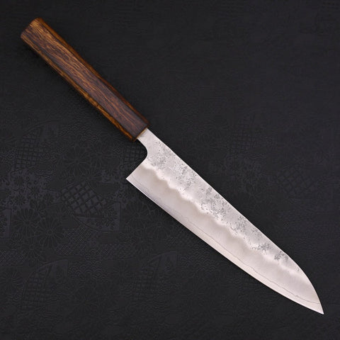 Gyuto Silver Steel #3 Nashiji Sumi Urushi Handle 210mm-[Musashi]-[Japanese-Kitchen-Knives]