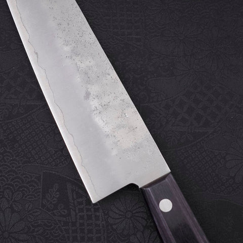 Gyuto Silver Steel #3 Nashiji Western Purple Handle 210mm-[Musashi]-[Japanese-Kitchen-Knives]