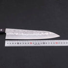 Gyuto Silver Steel #3 Nashiji Western Purple Handle 210mm-[Musashi]-[Japanese-Kitchen-Knives]