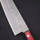 Gyuto Silver Steel #3 Nashiji Western Red Handle 210mm-[Musashi]-[Japanese-Kitchen-Knives]