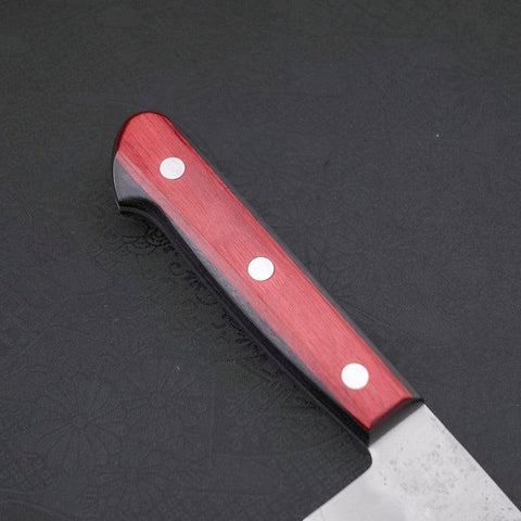 Gyuto Silver Steel #3 Nashiji Western Red Handle 210mm-[Musashi]-[Japanese-Kitchen-Knives]